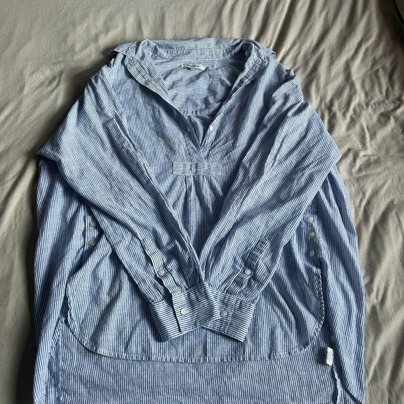 Madewell Light Blue Striped Casual Shirt - Picture 1 of 6